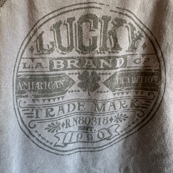 Lucky Brand Blue Long Sleeve Tee with Graphic Design - Picture 2 of 4